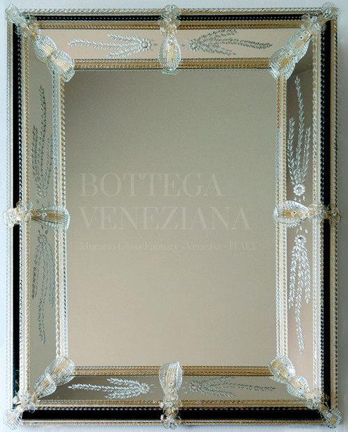 Specchio veneziano modello LORENZ prodotto nella fornace di Venezia da Bottega Veneziana