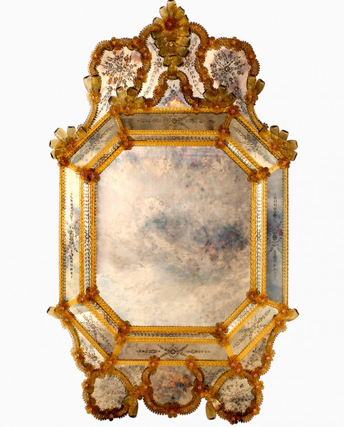 Specchio veneziano modello RAOUL prodotto nella fornace di Venezia da Bottega Veneziana